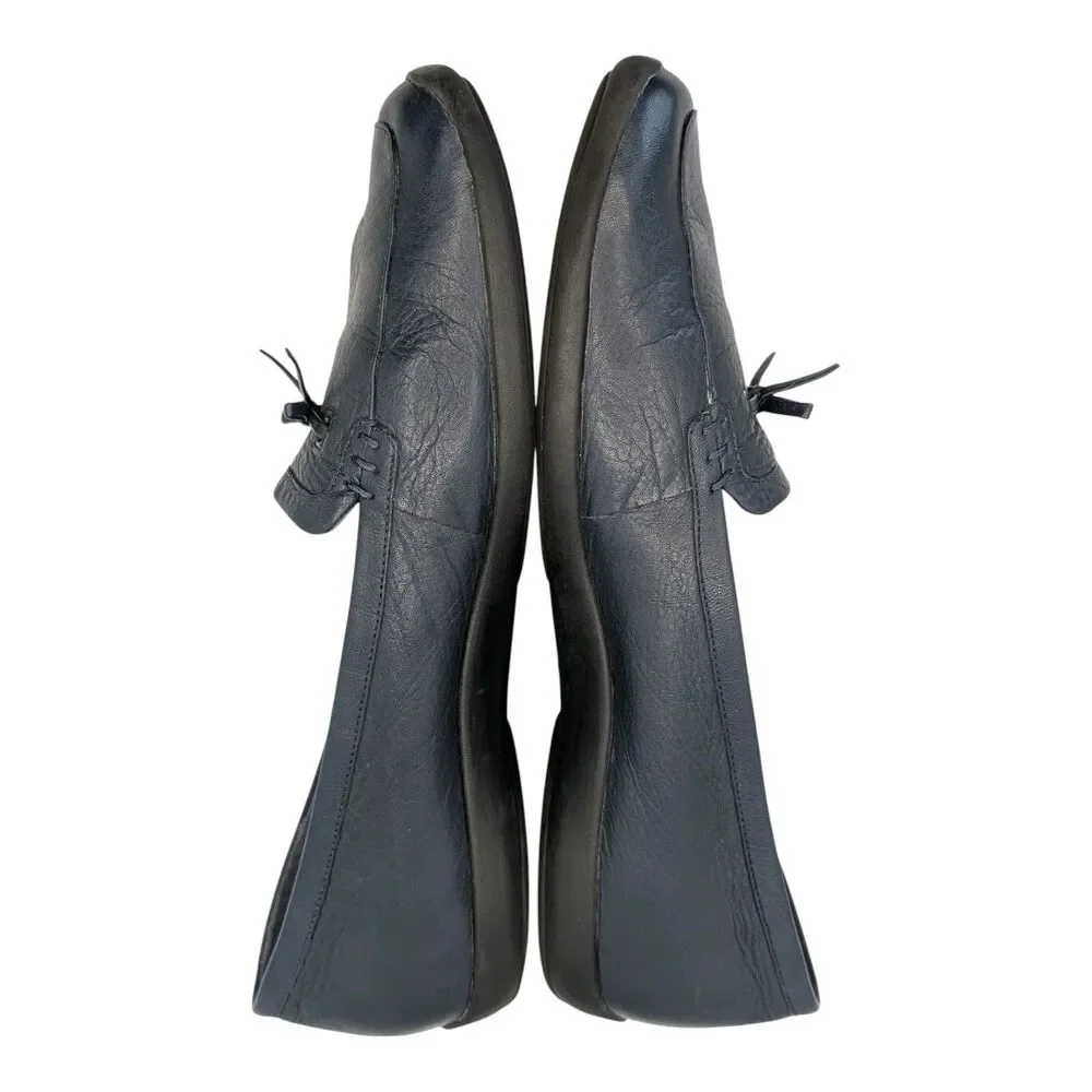 Women's Clarks Navy Leather Loafers Flats Moccasins Driving Shoes Comfort Size 9
